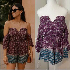 Sisters of the Tribe Asos Boho Off Shoulder Romper 4